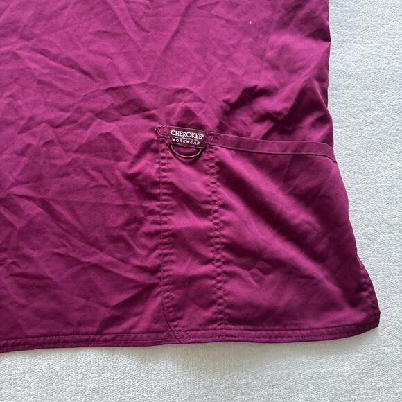 Cherokee Workwear Revolution Women Scrub V-Neck Top Shirt 3XL Wine Maroon WW620 - Picture 7 of 13